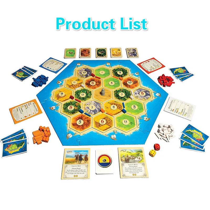 Free Shipping Catan Board Game Family Fun Playing Card Game Educational Theme English Fun Cards Indoor Party Game Collectibles