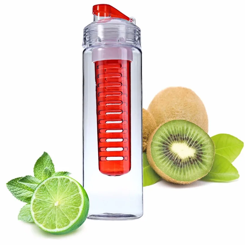 Пластиковая бутылка с отделением для фруктов бутылка для воды производитель лимонного сока 800 мл Крышка для заварки фруктов велосипед Путешествия Школы BPA Спорт здоровья чашки