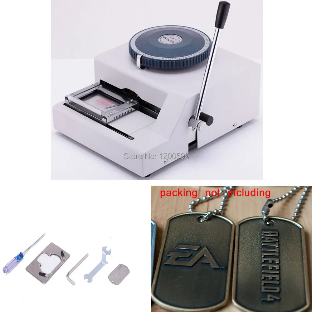 52 Letters Manual Steel Military Dog Tag Pvc Card Machine Embosser