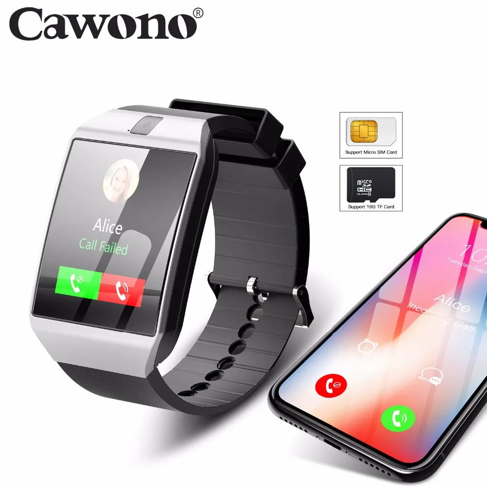 Смарт часы Cawono G12 Bluetooth с камерой умные TF sim картой для iPhone Samsung Huawei Android VS DZ09 GT08|bluetooth