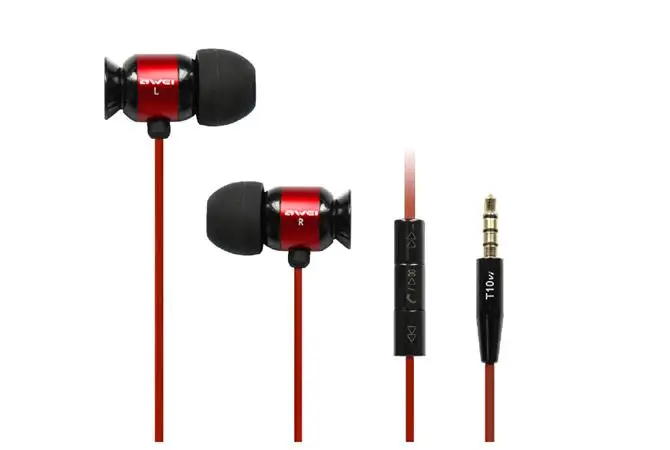 Noise Cancelling Awei-T10vi intelligent line volume control hifi earphones with microphone isolating headset | Электроника