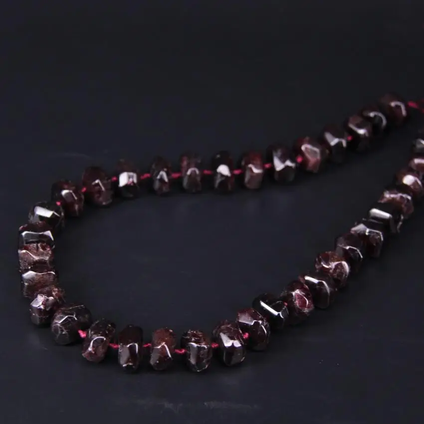 

36-40pcs/strand Natural Garnet Quartz Faceted Rondelle Spacer Loose Beads,Rough Gems Stone Cut Nuggets Pendant Jewelry Making