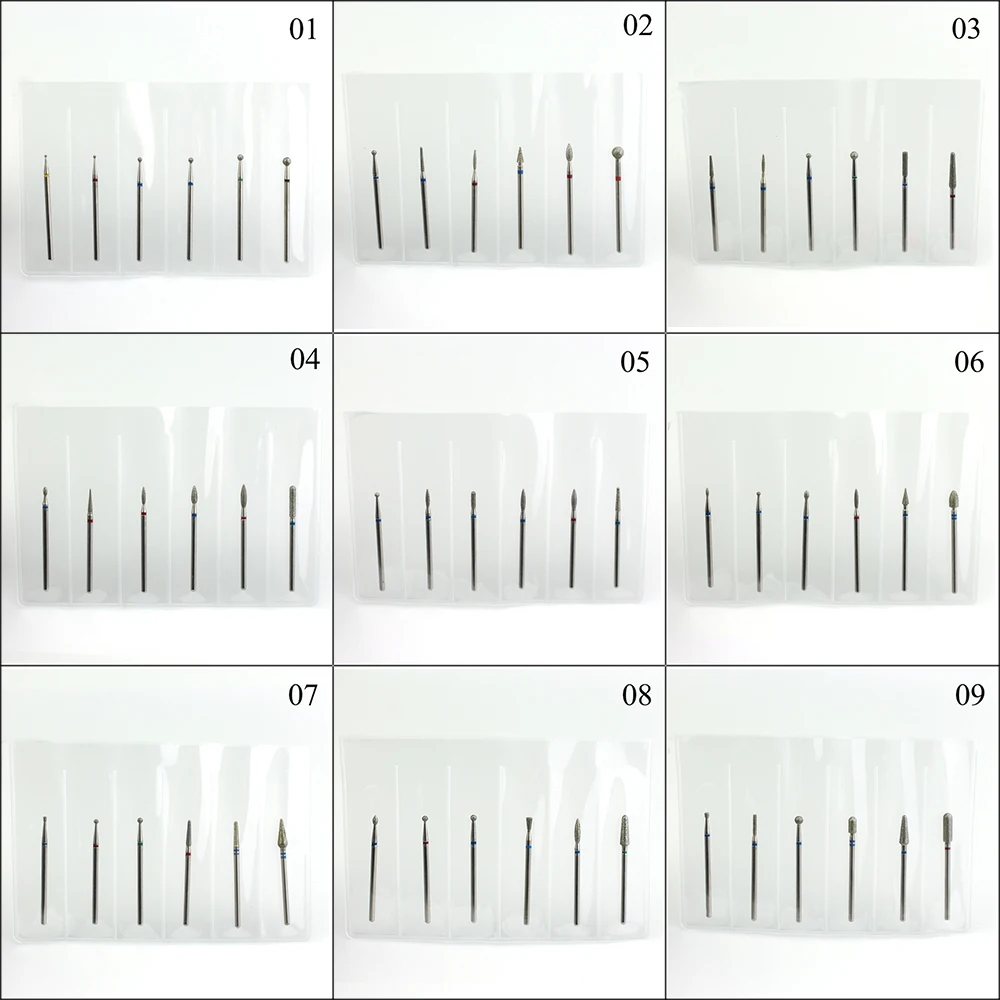 6 шт. Алмазный Набор сверл для ногтей Электрический Маникюр Педикюр пилки Фрезерные фрезы для машины Гель-лак для удаления ногтей инструменты для ногтей