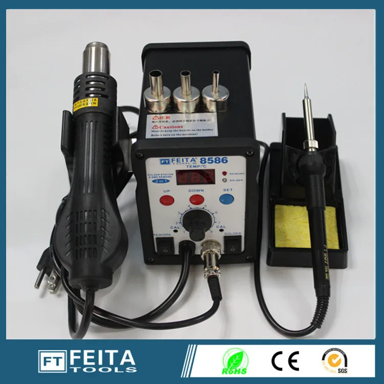 Паяльная станция FEITA FT8586 наладочная для распайки с тепловым феном наконечники ESD