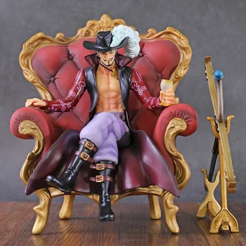 

Anime One Piece Dracule Mihawk Eye PVC Action Figure Collection Toy Collection Red Sofa Model Children Birthday Gift Toy