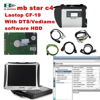 

High quality MB STAR C4 OBD2 Scanner C4+Laptop CF19+500G Engineer with DTS software HDD for Benz cars/trucks Diagnostic tool