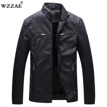 

2018 New Men Leather Suede Jacket Fashion Autumn Motorcycle PU Leather Male Winter Bomber Jackets Outerwear Faux Leather Coat