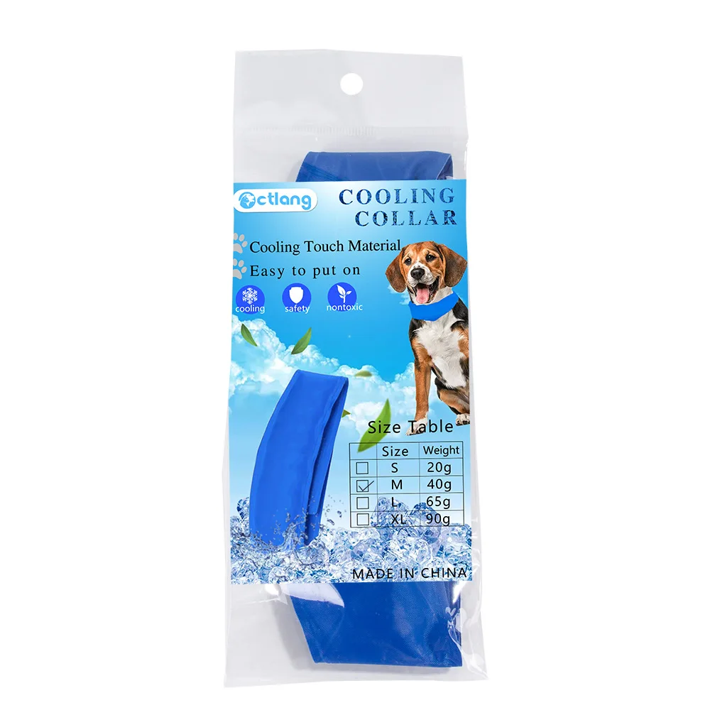 New pet cooling bib Summer cool ice pad heatstroke dog ice bag collar Adjustable cooling collar bib summer dog supplies