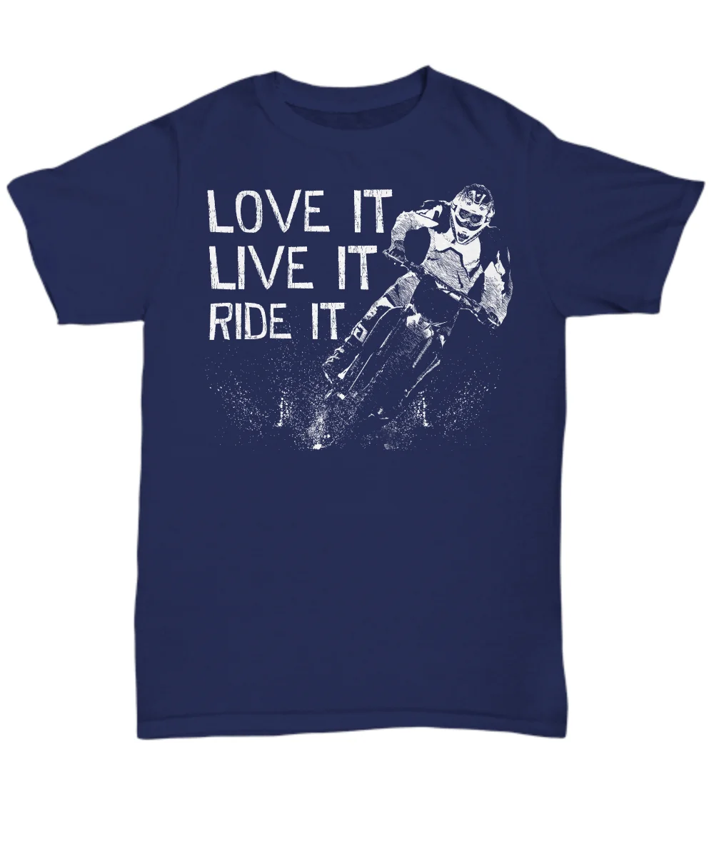 Лидер продаж 2019 футболка из 100% хлопка с надписью Love It Live Ride Moto в стиле унисекс