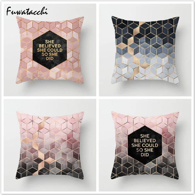 

Fuwatacchi Nordic Style Printed Throw Pillow Cushion Cover Geometric Diamond Pillow Cover Decorative Pillowcase for Home Sofa