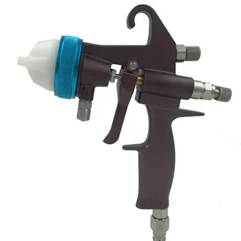 Best SAT1202 Nano Chrome PE Silver Paint Double Nozzle Spray Gun Painting Tools Dual Nozzle Painting Gun Chrome Paint