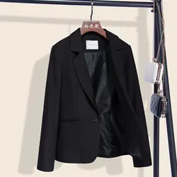 Модный женский черный маленький костюм куртка Женский 2019 новый тонкий для похудения Женский повседневный Дикий шикарный маленький костюм
