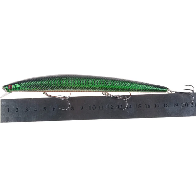Best selling 1pcs 18cm 24g big long fish Minnow sea fishing lure bait 3D eyes Strong hooks lures for sea fishing 4
