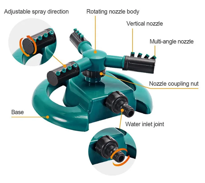 Новинка 360 градусов Регулируемая вращающаяся Распылительная насадка садовый оросительный шланг капельного орошения газон орошение садовые инструменты и оборудование