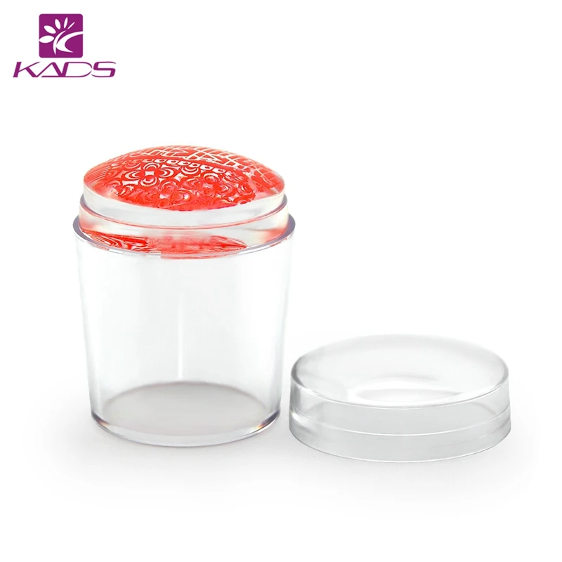 

KADS New Design Pure Clear Nail Art Stamper Scraper Set with Cap 4cm Transparent Silicone Marshmallow Nail Stamp Tools
