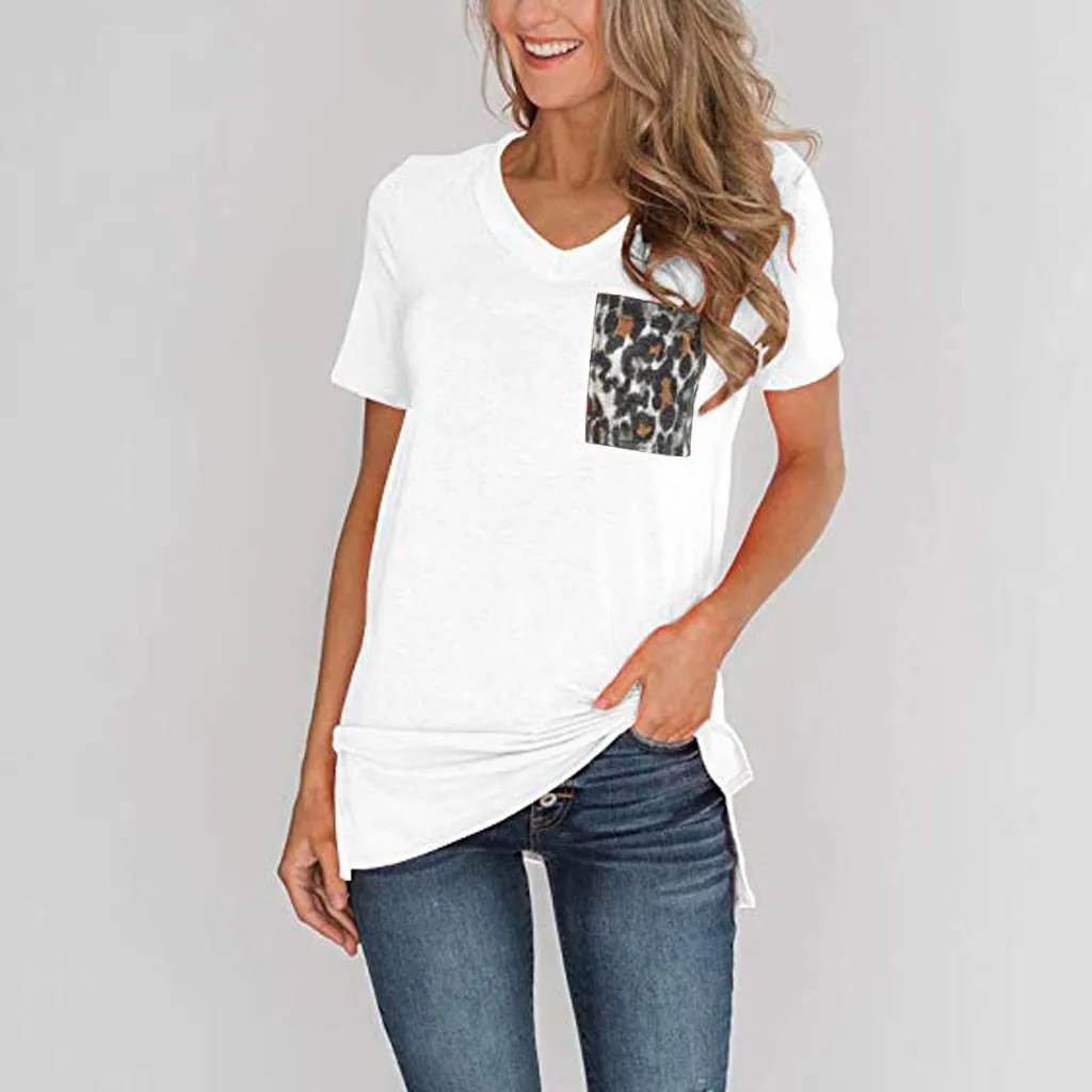 

Summer T Shirt Women Streetwear Leopard Print Basic Tshirt Top Harajuku T-Shirt Women Korean Clothes 2019 T Shirt For Women