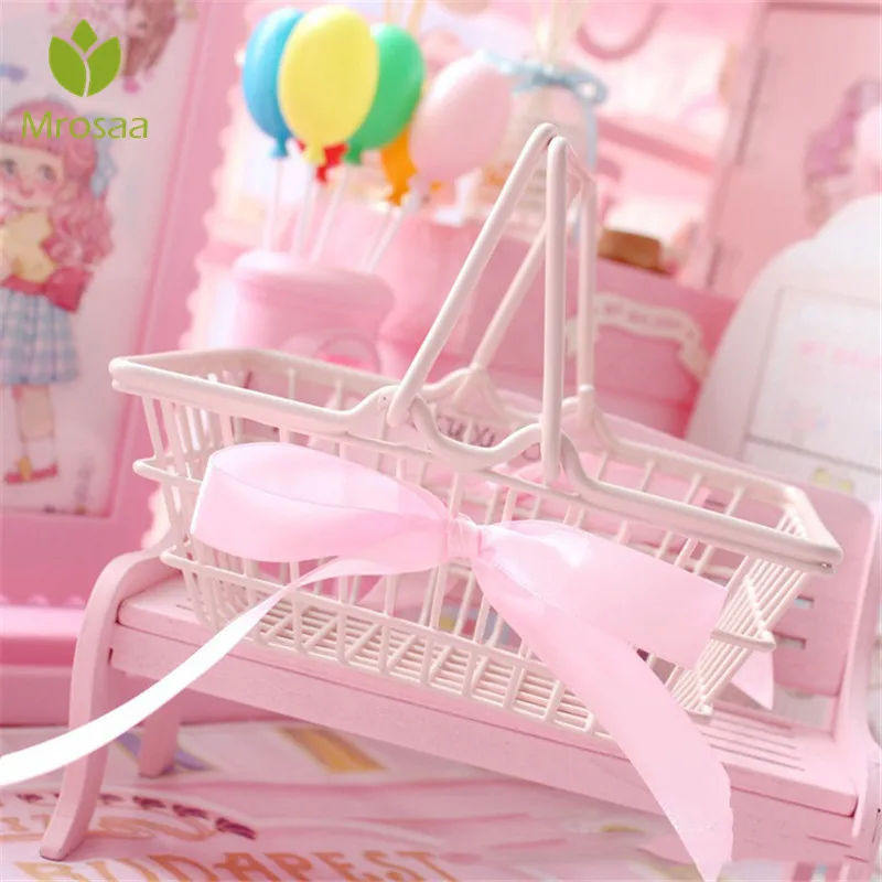 

Home Decaration Ins Princess Iron Storage Basket Sundry Basket Desktop Photo Props Storage Pink Wedding Decor Birthday Gift