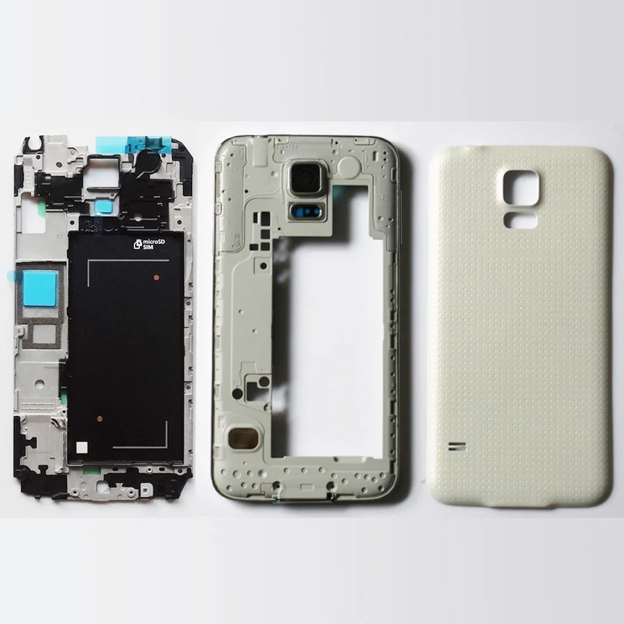 

Original Full Housing Front faceplate LCD Holder Bezel + Back Cover Case Battery Door+Middle Frame For Samsung Galaxy S5 g900F