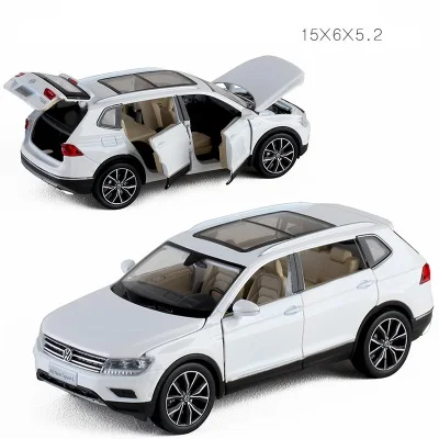 1:32 Литой Сплав модель автомобиля Volkswagen Tiguan Toyota Highlander Honda Odyssey функция возврата звука и света детские игрушки - Цвет: Volkswagen Tiguan A