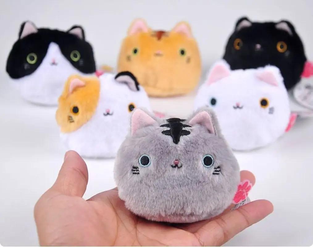 

NEW 1PCS 6colors KAWAII 8CM Cats Stuffed TOYS Keychain Cat Gift Plush TOY DOLL For Kid's Party Birthday Plush Toys For Girl NEW