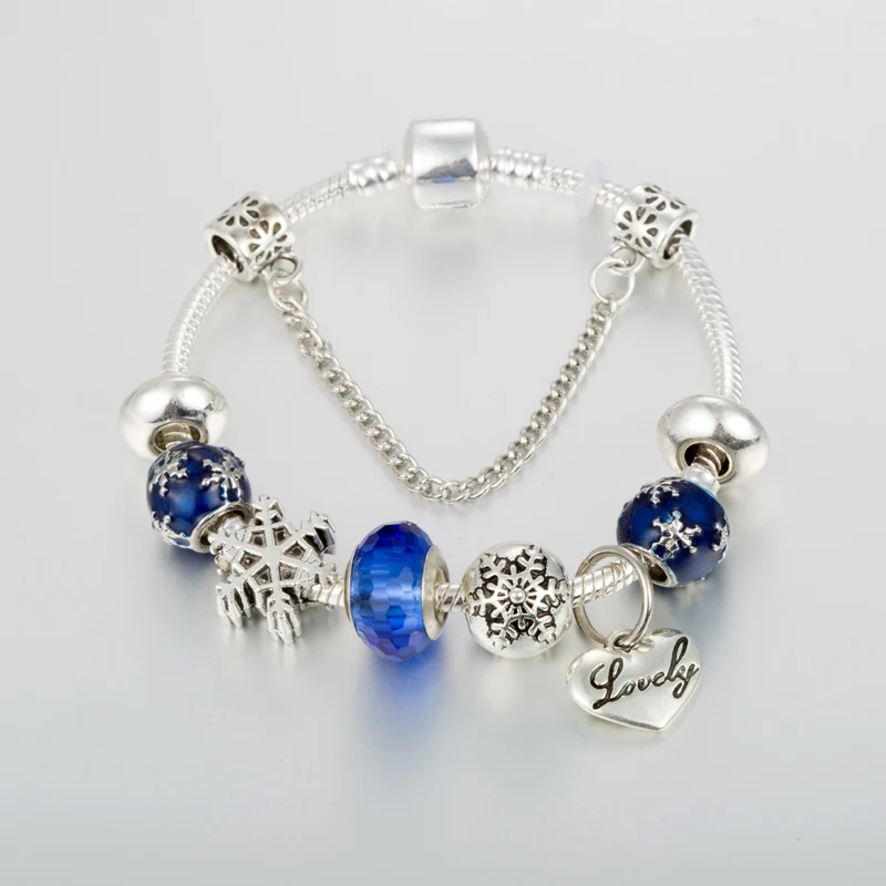 

ANNAPAER Hot Sale Bracelet Bead With Snowflake Charm Bracelet Beautiful Variety DIY Jewelry Pulseras Mujer Gift for Women B19072