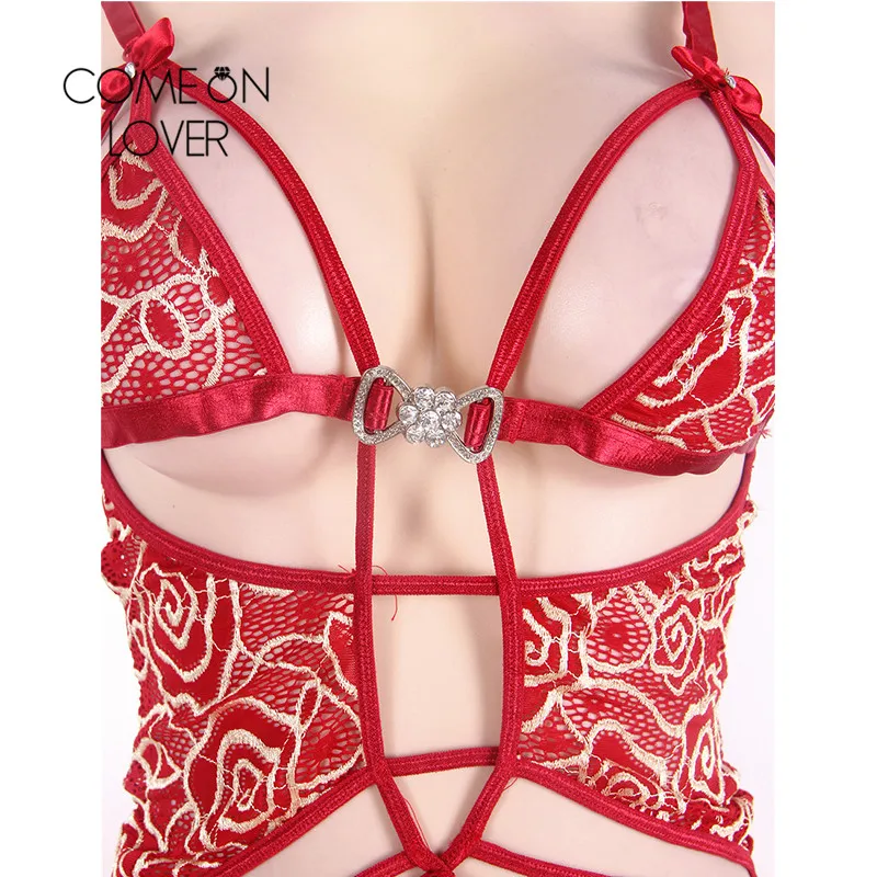 Comeonlover Ropa Intima De Mujer Erotica y Сексуальная повязка красная Lenceria Sexi Большие размеры