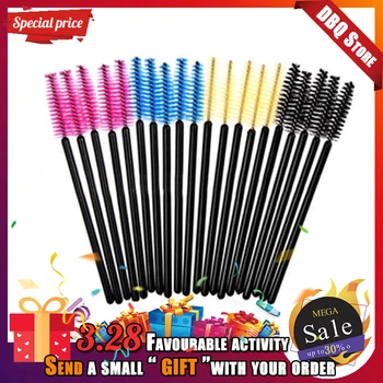 

50 PCS Colorful Brushes Mascara Wands for Eyelash Extension Disposable Brush Wand Eyelash Mini Brush Spoolers Makeup Tool