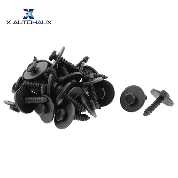 

X AUTOH'A'UX 30Pcs Black Metal Car Screw Body Fender Bumper Hood Retainer Clips Fit Hole 11.5mm | 16mm | 17mm | 5mm | 6mm |