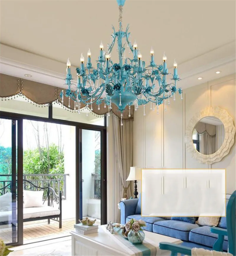 Luxury crystal blue pendant light (11)