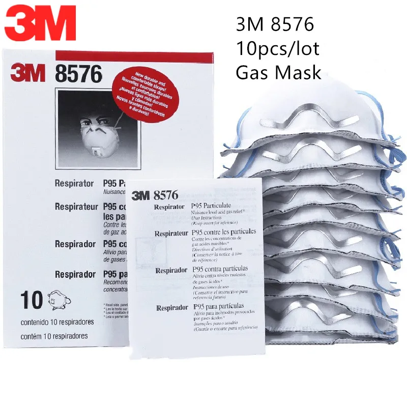 

10pcs 3M P95 8576 Gas Mask Anti Acid Gases Formaldehyde Activated Carbon Filter with Coolflow Valve Industrial Decoration