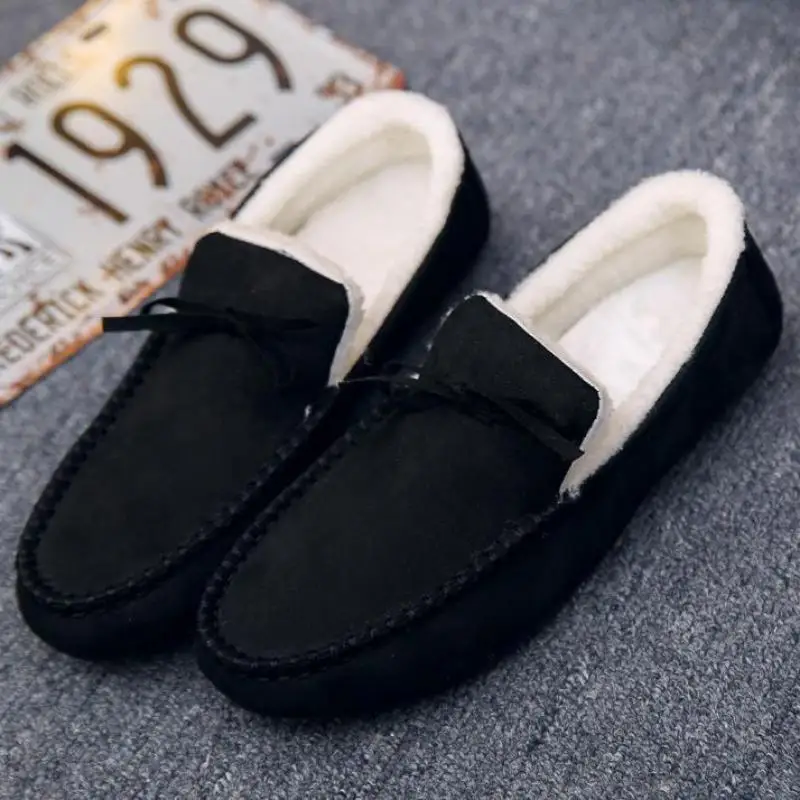 

Winter Warm Plush Shoes Increase Heigh Men Suede Tassel Loafers Boots Breathable Comfortable Driving Shoes Mens Flat Loafer Blue