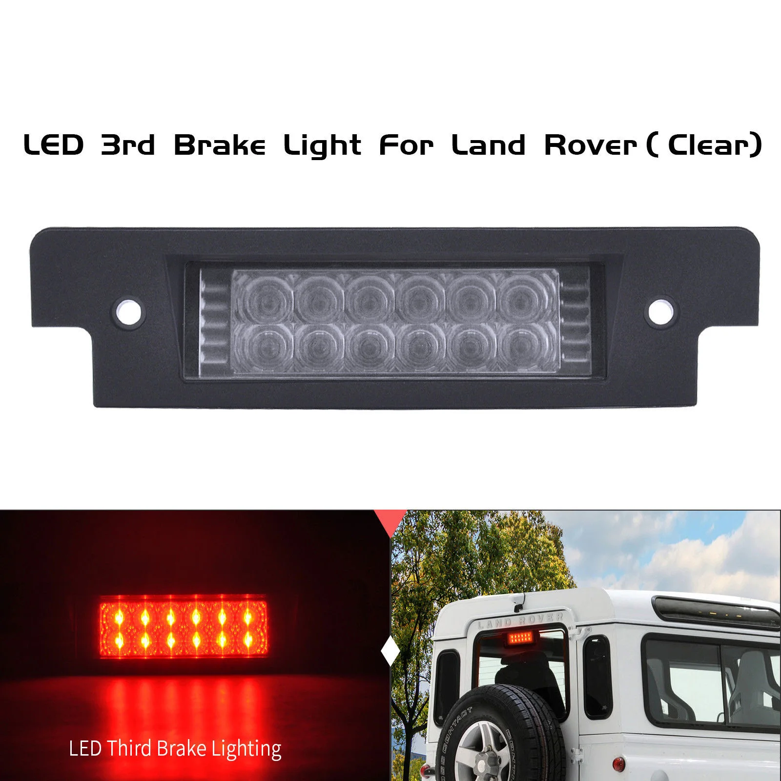 Светодиодный стоп сигнал для Land Rover Discovery I красный прозрачная линза третья лампа