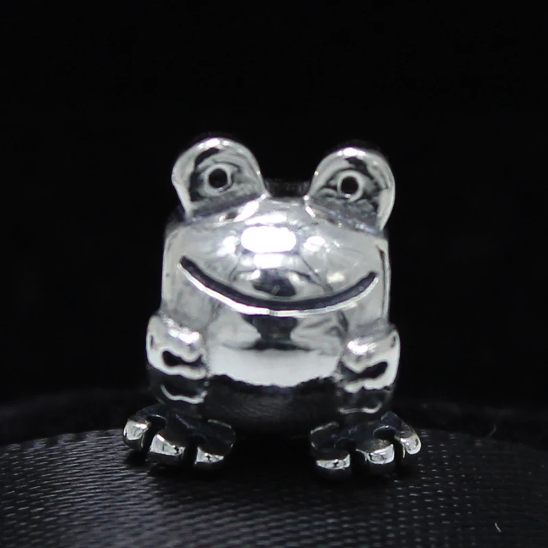 

ROCKART Authentic 925 Sterling Silver Frog Charm Fits European Brand Bracelets Diy Fine Jewelry Wholesale