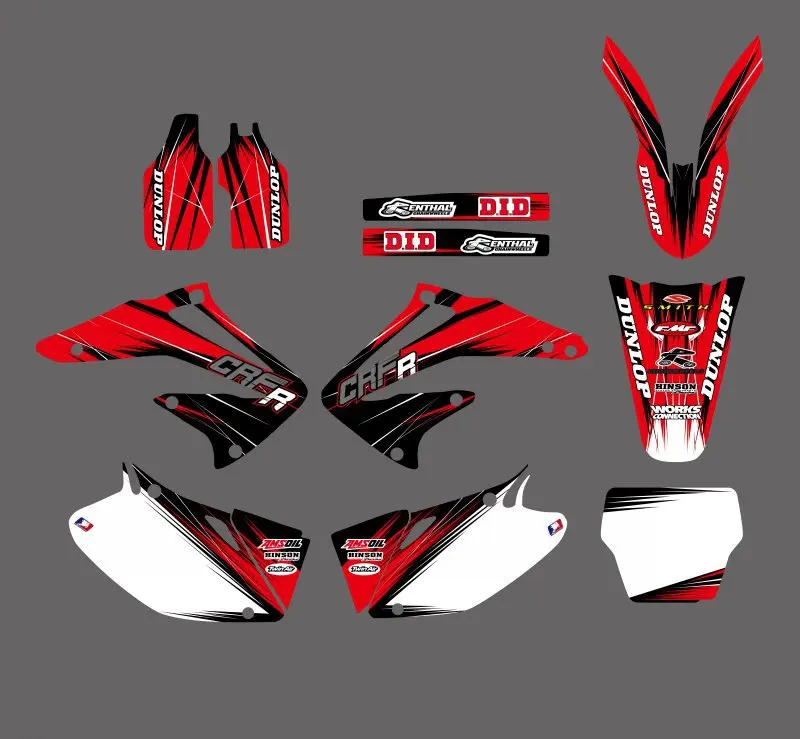 

0174 New Style RED TEAM GRAPHICS & BACKGROUNDS DECALS STICKERS Kits For Honda CRF450R CRF450 2002 2003 2004 CRF 450 450R
