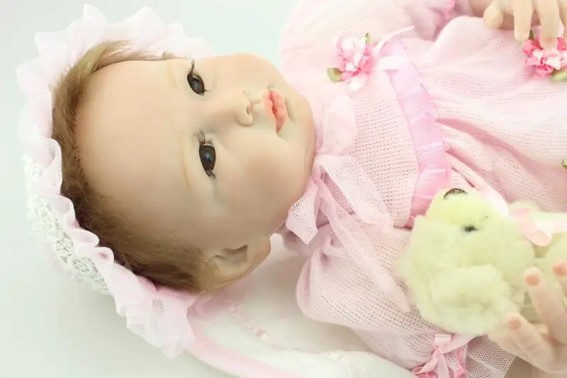 

22 inch 55cm silicone baby-reborn dolls lifelike newborn baby doll best baby toys birthday gift