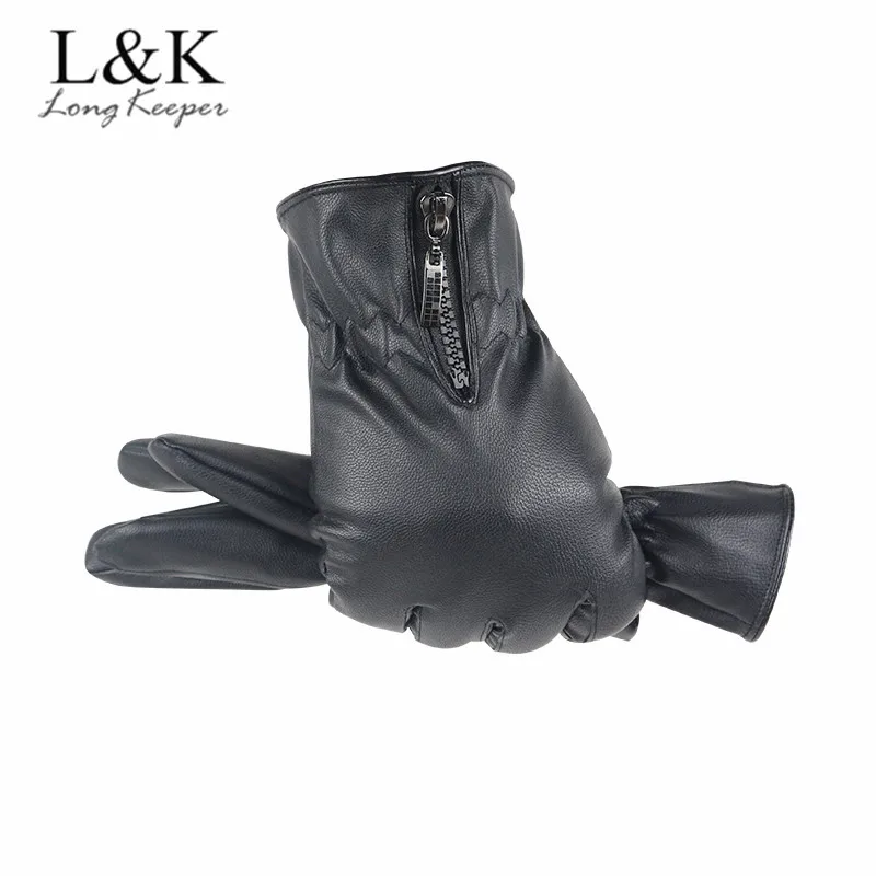 2019 New Brand Men Gloves Leather Men's Gloves Plus Velvet Luxury Elegant Leather zipper Gloves Male guantes ciclismo 2019 New Brand Men Gloves Leather Men's Gloves Plus Velvet Luxury Elegant Leather zipper Gloves Male guantes ciclismo