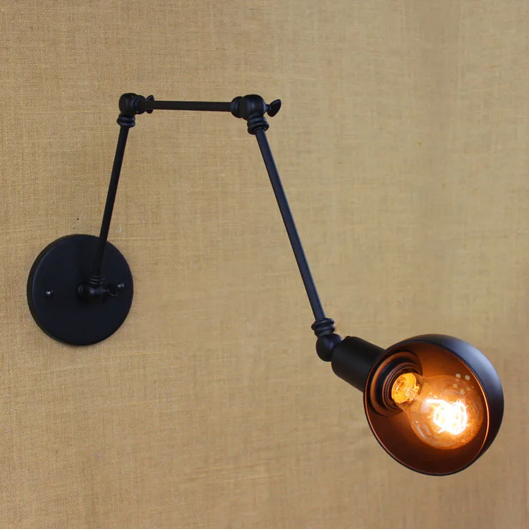 loft black Industrial style Retro vintage sole head of a bed Outlets lobby hotel bedroom Antique decorative wall lamp decor