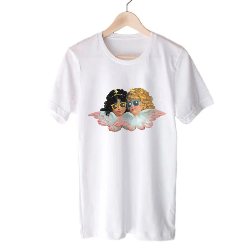 Винтажная Футболка Fiorucci, женские Забавные футболки с графикой, Harajuku, женская футболка большого размера - Цвет: 2
