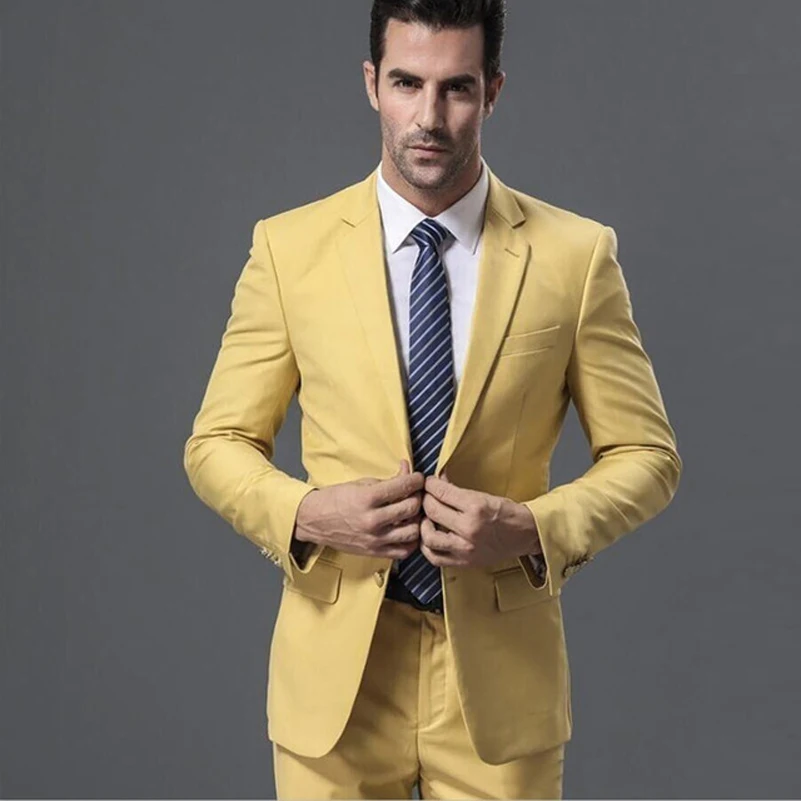 

Beige Men Suits 2019 Wedding Groom Tuxedos Formal Business Prom Wear 3 Pieces (Jacket+Pants+Vest) Slim Fit Best Man Blazer