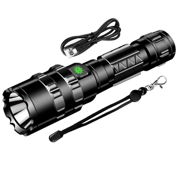 

New 5 Mode 60000 Lumens LED Tactical Flashlight Ultra Bright USB Rechargeable Waterproof Scout light Torch Hunting equipment