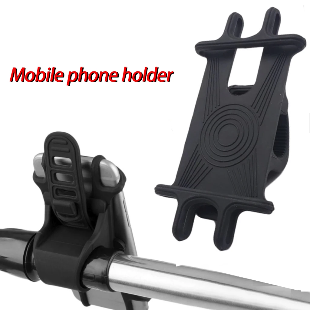 

Universal Bike Bicycle Motorcycle Mobile Phone Silicone Holder Buckle Pull Nonslip Cellphone GPS Handlebar Bracket Stand