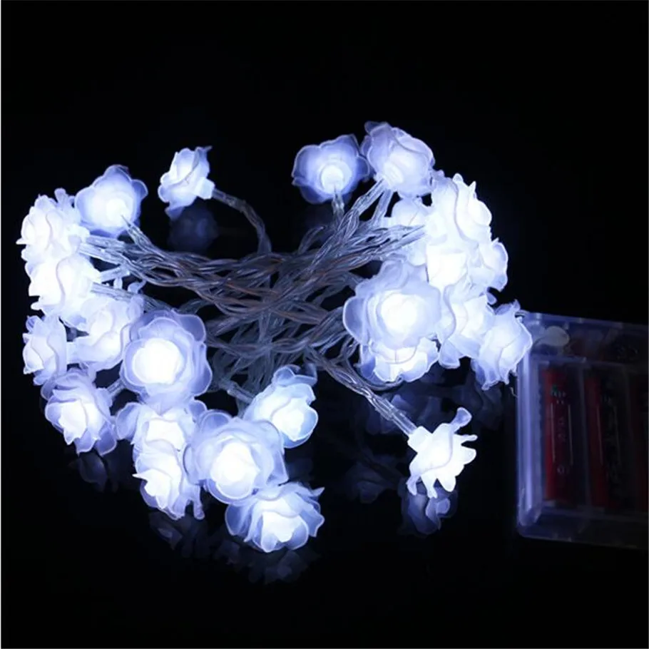 Luces LED flor Hada 50LED rosa flor cadena luces boda jardín fiesta Navidad decoración luces rosa blanca Luces LED flor Hada 50LED rosa flor cadena luces boda jardín fiesta Navidad decoración luces rosa blanca