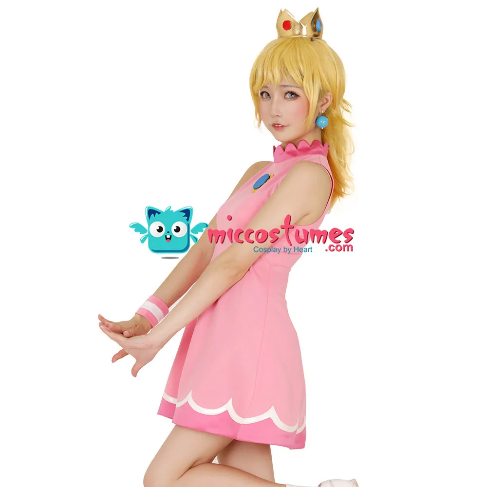 Mario Tennis Princess Peach Cosplay Costume Dress