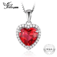 Jewelrypalace 3.9ct creado rubíes rojo amor para siempre corazón del océano joyería de halo colgante esterlina del sólido 925 de plata sin cadena