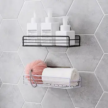 

Iron Wall Mounted Bathroom Gel Storage Rack Maximum Load-Bearing 3KG Hollow-Out Wall Hanger Organizer Holder