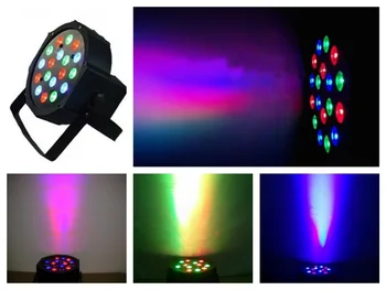 

20pcs/Lot, Led par Light 18x1W RGB Par64 RGBW Flat Par can slim party stage disco dj dmx wash effect lights