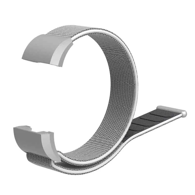 Нейлоновый ремешок Correa для браслета FitBit Charge 2 браслет Pulseiras спортивные часы замена Фитнес браслет ремешок аксессуары - Цвет: Silver