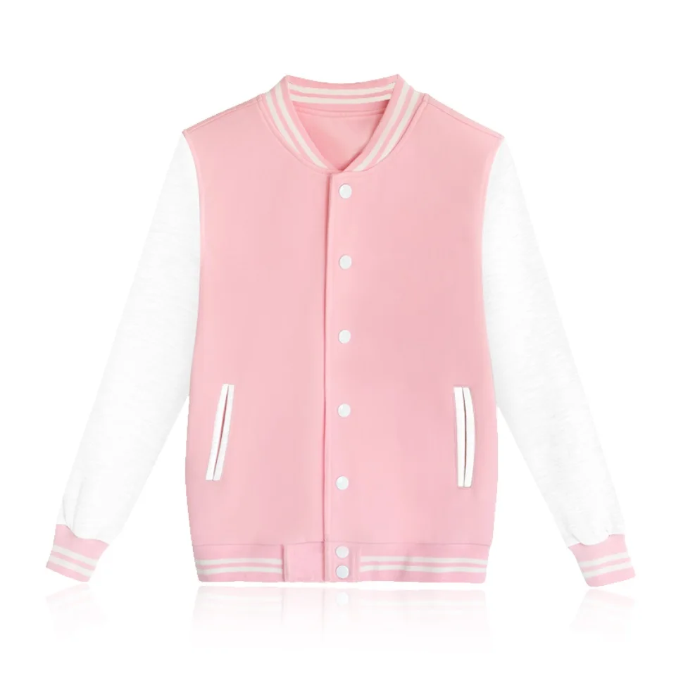 Хит, модная бейсбольная куртка в стиле хип-хоп, одноцветная толстовка с капюшоном, высокое качество, однобортные куртки, одежда больших размеров - Цвет: Розовый
