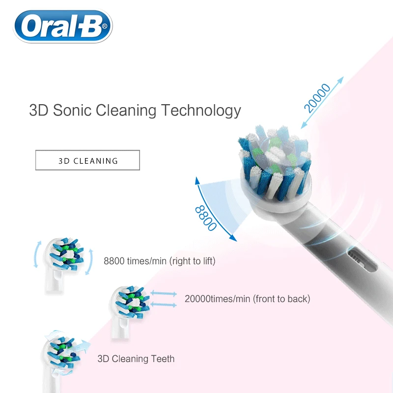 Электрическая зубная щетка Oral B 3D Smart Pro600 с перезаряжаемой ручкой и 2 насадками
