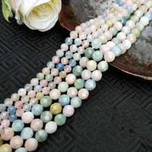 Морганитом, Круглый faceted6/8/10 мм 1" для бижутерии, материал для рукоделия свободные бусы fppj бусы оптом натуральный драгоценный камень